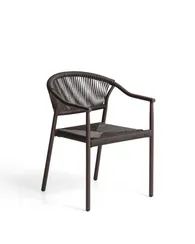 Уличный стул Livadia из коричневого алюминия и веревки
