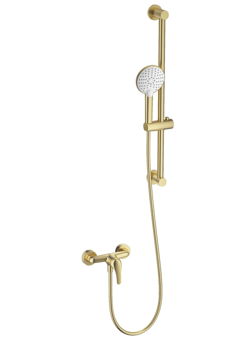 Смеситель для душа с гарнитуром WONZON & WOGHAND, Брашированное золото (WW-4570-BG)