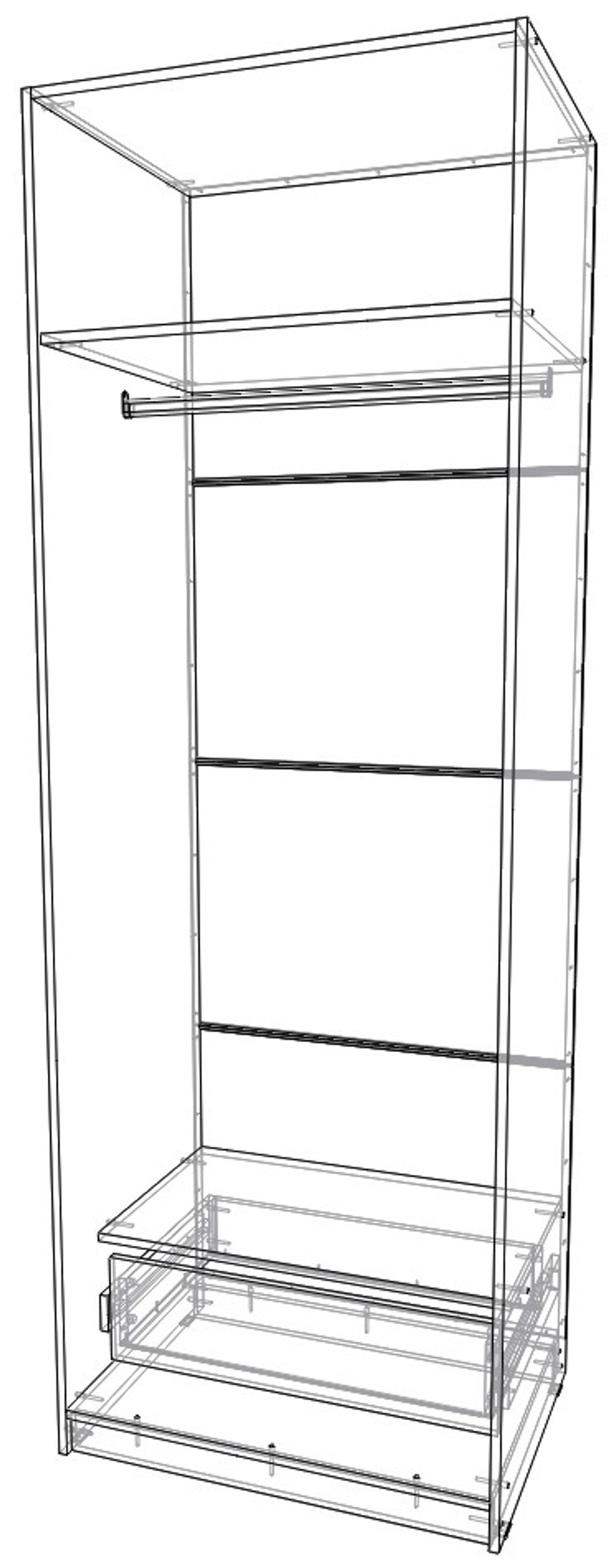 Шкаф двухстворчатый 600×800×2300 Вектор