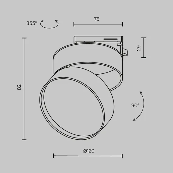 Трековый светильник Онда / ONDA Unity 4000K 18Вт 120° Technical tr007-1-18w3k-b4k