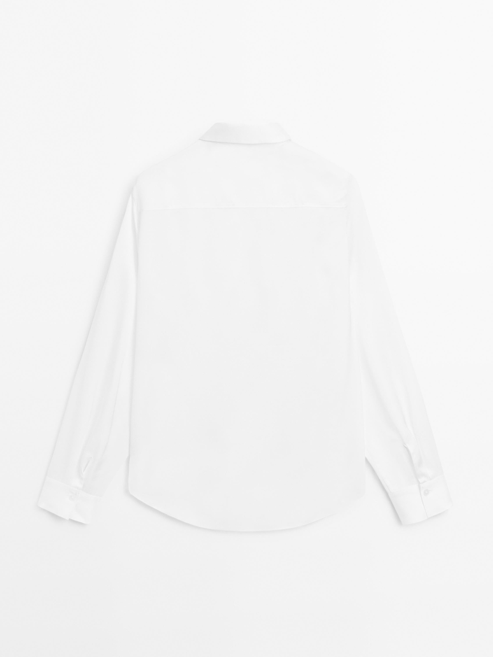 Massimo Dutti Струящаяся атласная рубашка, белый