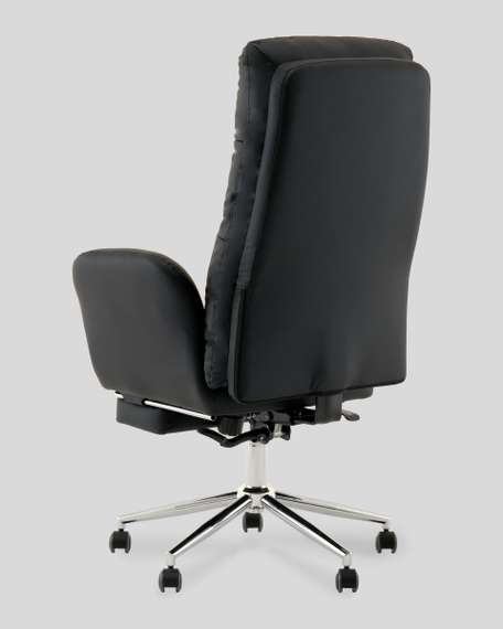 Кресло руководителя TopChairs Solid с оттоманкой черный