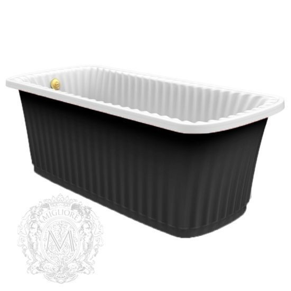 Ванна Migliore Olivia Panello 24266 174x83хH66 см. белая, панель черная золото