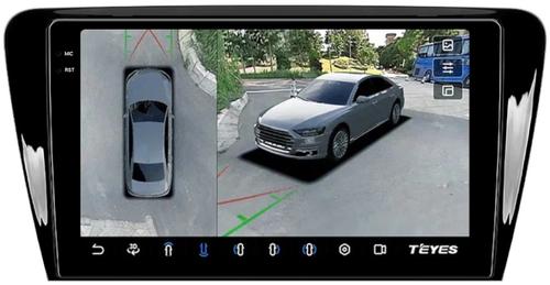 Магнитола для Skoda Octavia A7 2013-2020 (без блока в бардачке) - Teyes CC3-2K-360 монитор 10.36" 2K QLED на Android 10, Быстрая, CarPlay, 4G SIM-слот, 4 камеры в комплекте