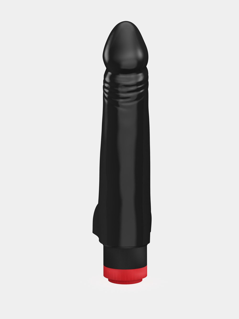 Чёрный вибромассажер-реалистик - 17,8 см. (Цвет: черный)