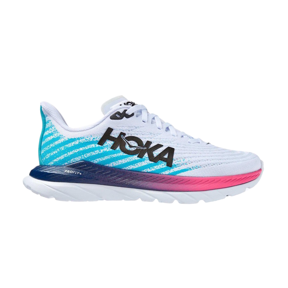 Кроссовки женские HOKA W MACH 5 White / Scuba Blue