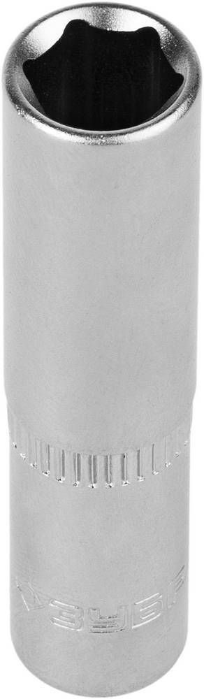 Головка торцовая ЗУБР ″Мастер″ (1/4″), удлиненная, Cr-V, FLANK, хроматированное покрытие, 8мм