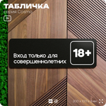 Табличка Вход только для совершеннолетних, 30х10 см, для офиса, кафе, магазина, паркинга, серия COSMO, Айдентика Технолоджи