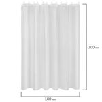 Шторка для ванной PEVA, 180х200 см, кольца в комплекте, 3 цвета ассорти (белый, голубой, коричневый), PRIMILA (ПРИМИЛА), 700073