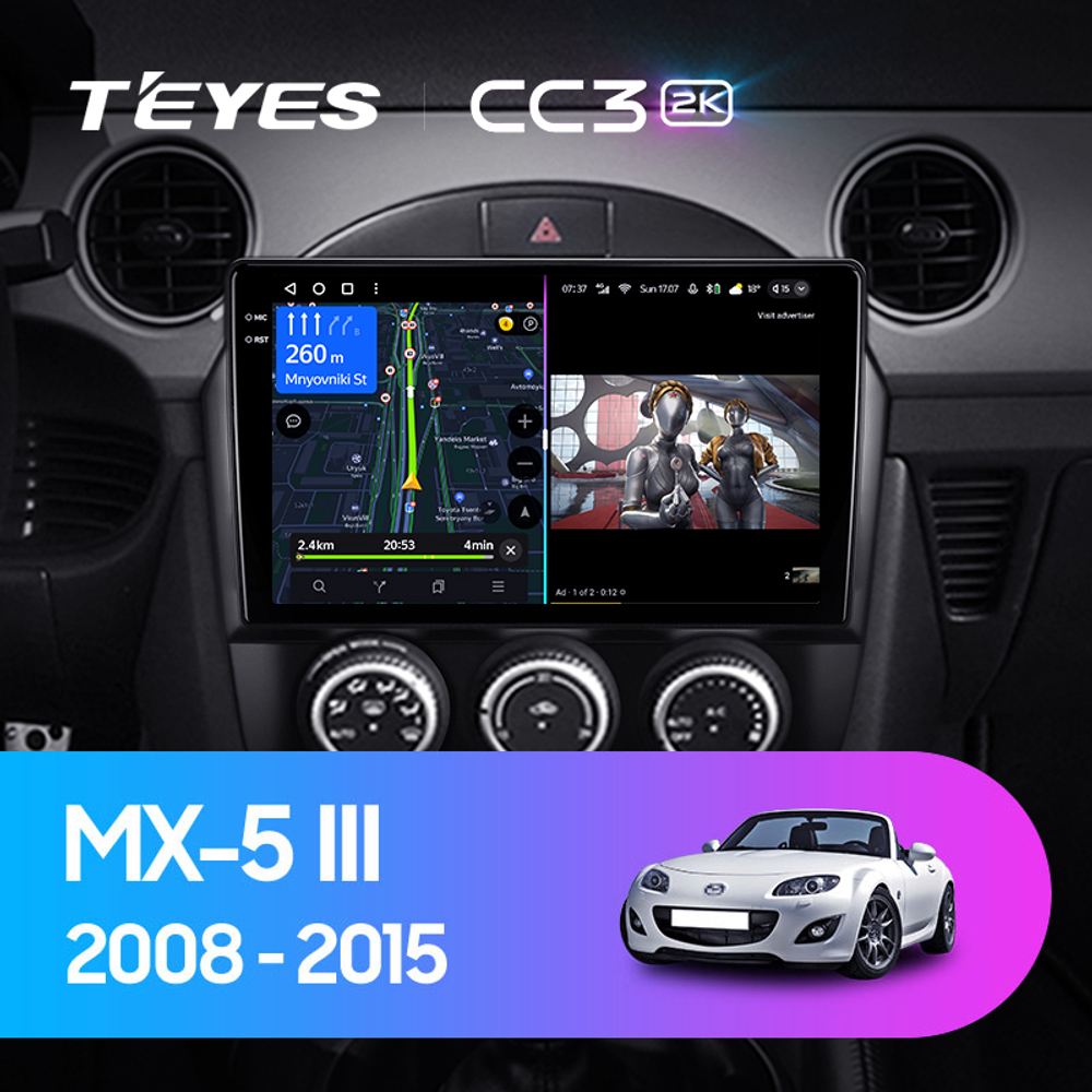 Teyes CC3 2K 9"для Mazda MX-5 III 3 NC 2008-2015