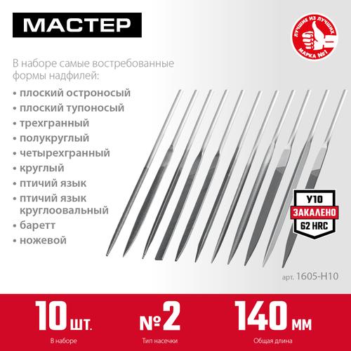 1605-H10 Набор надфилей