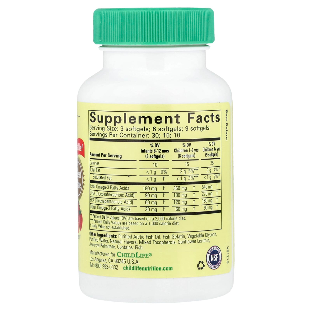 ChildLife Essentials, чистая ДГК, с натуральным ягодным вкусом, 90 капсул