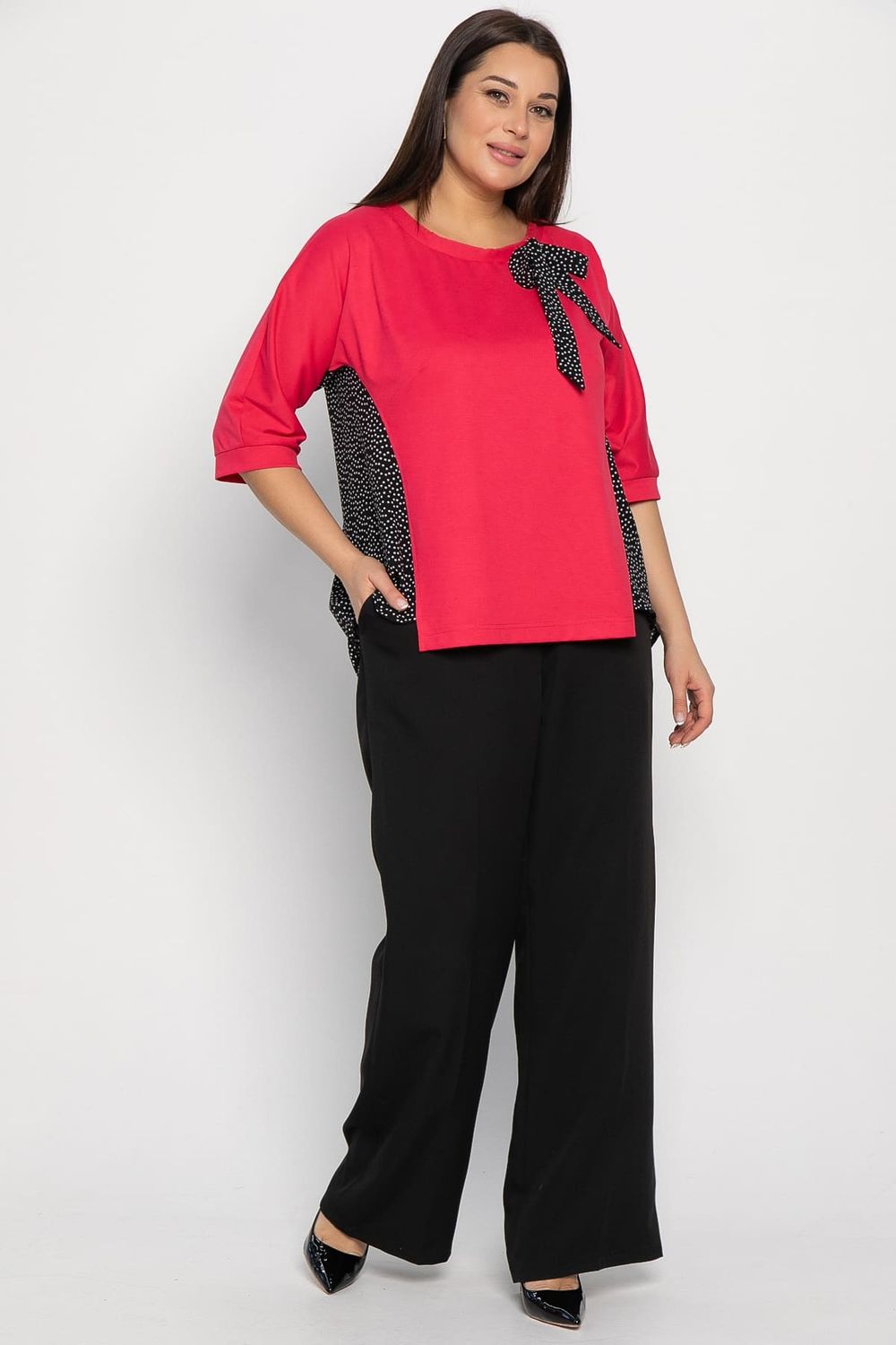 Блуза Федерика (малиново-черная) Б14990-18М LT Collection