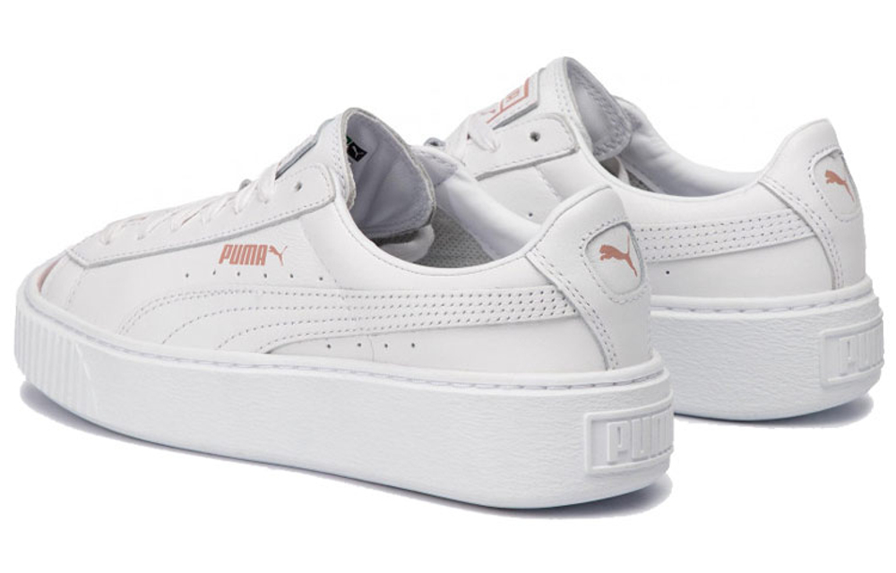 PUMA Basket Platform Metallic "White Rose Gold" Women"s