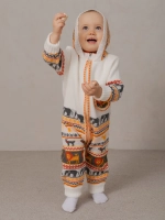 Вязаный комбинезон для новорожденных и малышей на молнии