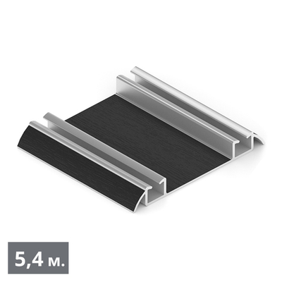 Направляющая нижняя двухполозная (5,40 м) черный велюр Soft Touch ПВХ