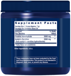 Creatine & Acetyl-L-Carnitine Energy Plus 233 гр порошок Life Extension