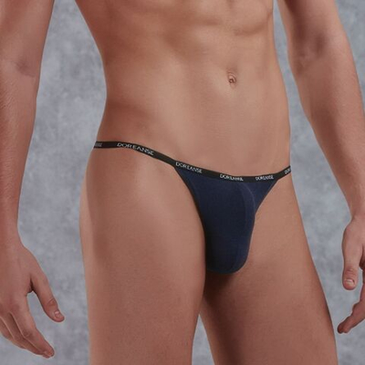 Трусики-стринги из микромодала в рубчик Doreanse Ribbed Modal (Размер: S) (Цвет: темно-синий)