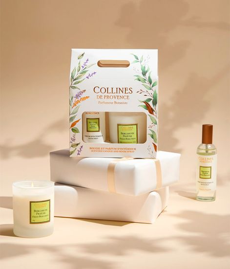 Fresh Bergamote, подарочный набор спрей и свеча Les naturelles collection, Collines de Рrovencе