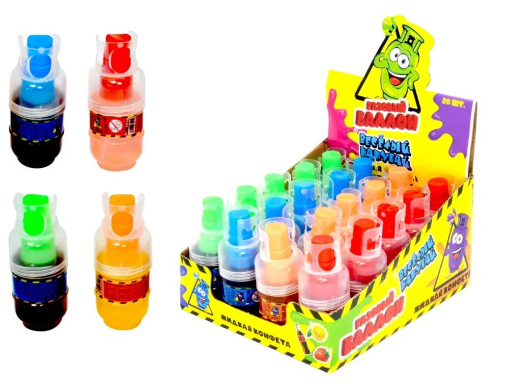 Жидкая конфета-спрей Весёлый Напугай (Газовый баллон), 20*25мл.