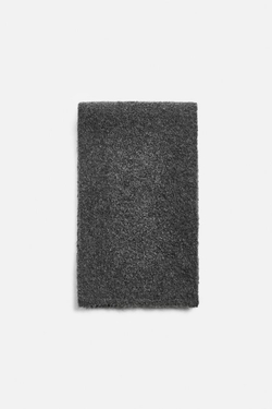 ZARA ШАРФ ИЗ ТРИКОТАЖА БУКЛЕ, СЕРЫЙ