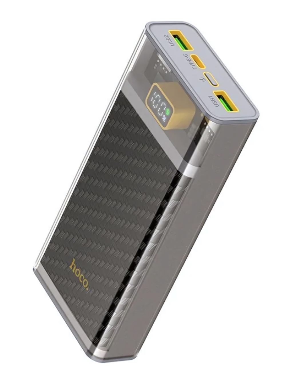 Внешний аккумулятор HOCO J103A 20000mAh PD20W+QC3.0, 3A, Type-C+2xUSB, дисплей Black