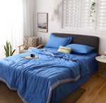 Комплект постельного белья Однотонный Сатин с Одеялом FB013