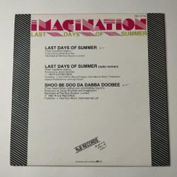 Винтажная виниловая пластинка LP Imagination Last Days Of Summer (Belgium 1985) 45 RPM Maxi Single