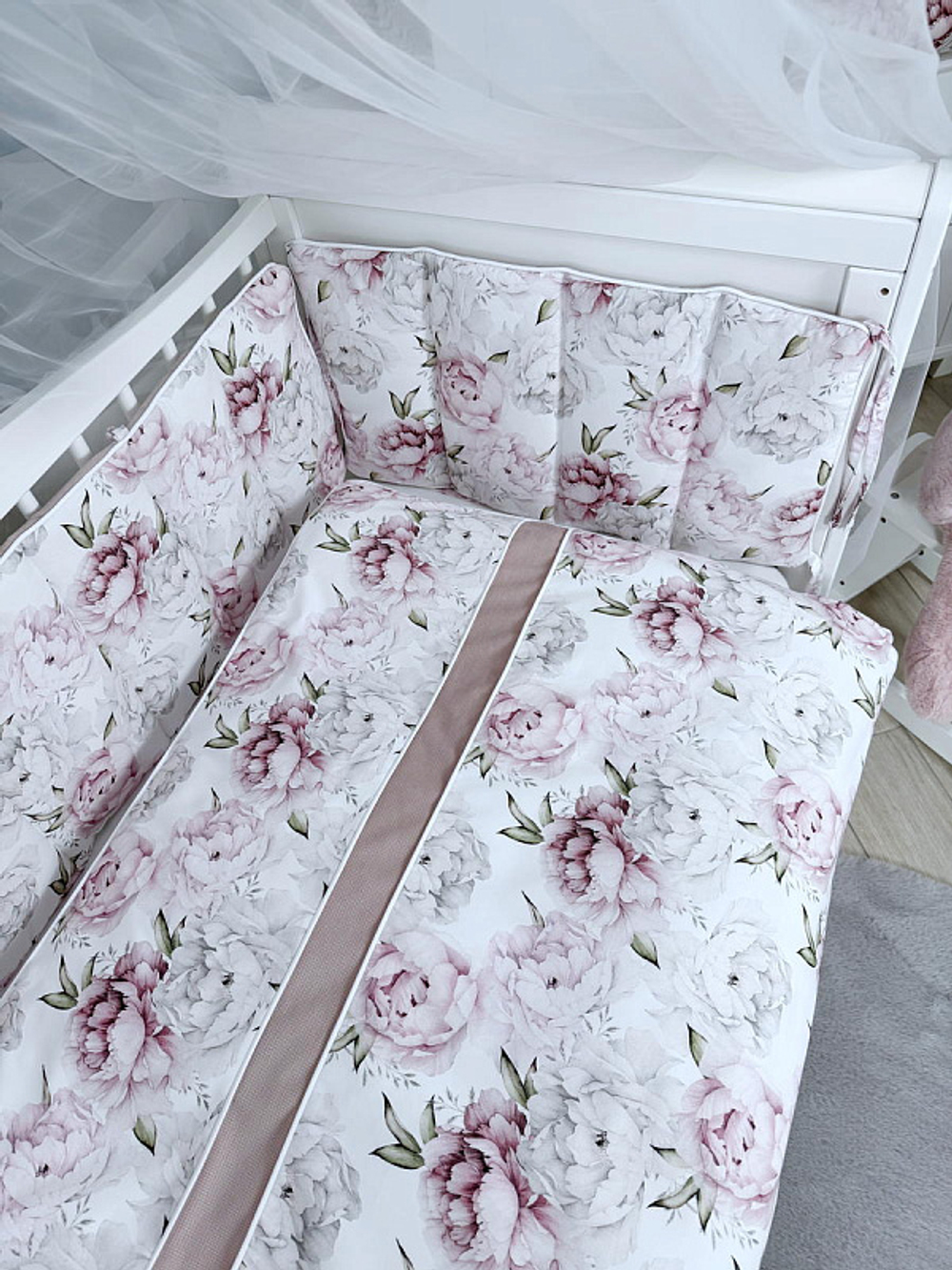 Комплект постельного белья Lepre New Lovely Roses 6 предметов 125х65 см белый/розовый