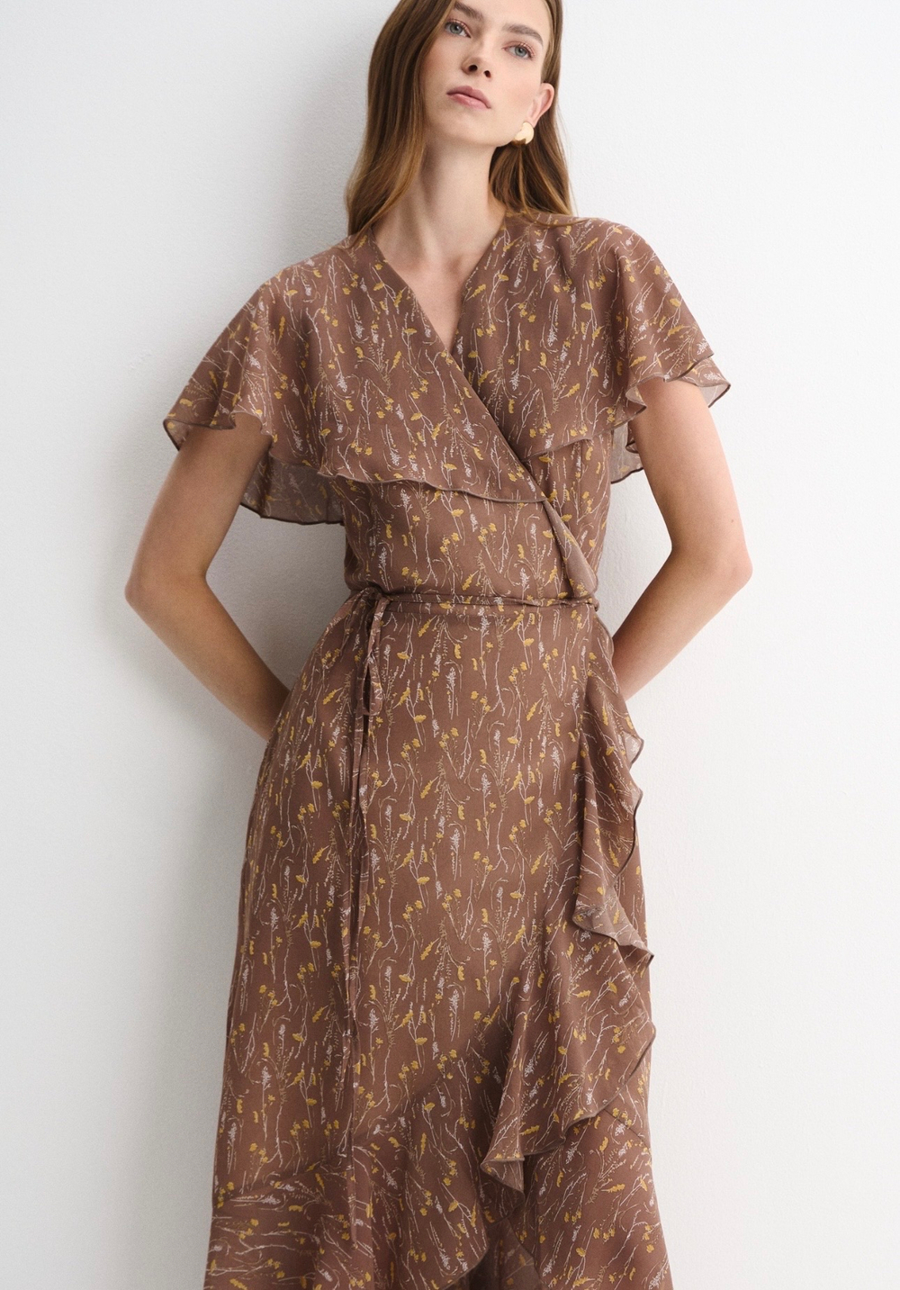 Платье Нежность миди шоколадный