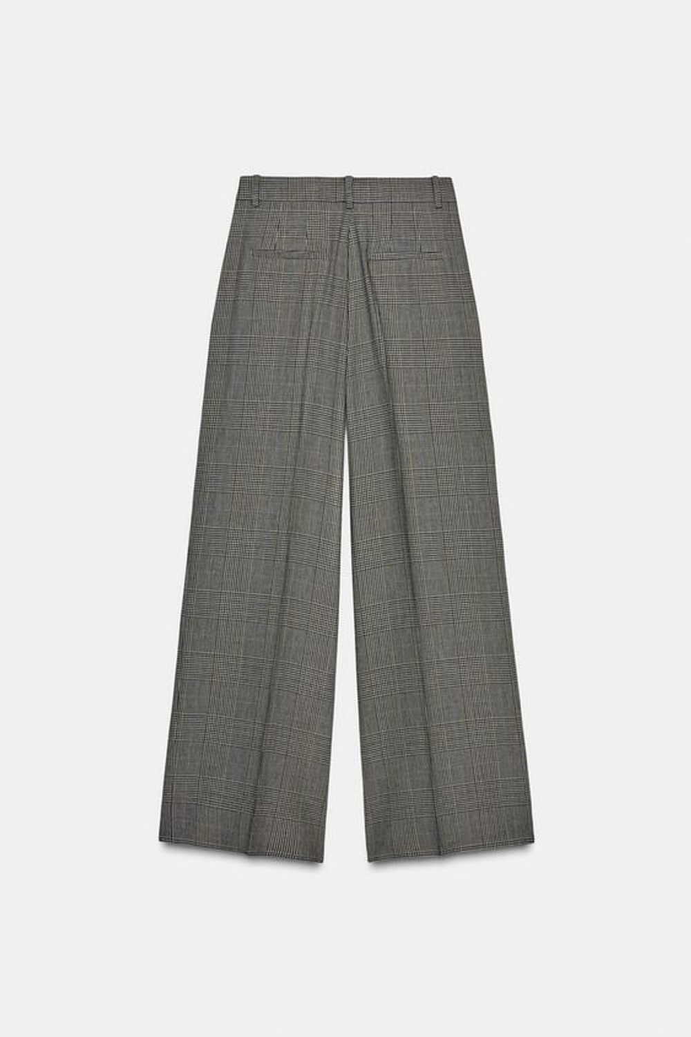 ZARA БРЮКИ В КЛЕТКУ С ЗАЩИПАМИ — ZW COLLECTION, БЕЖЕВЫЙ