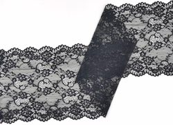 Эластичное кружево, 22 см, черное, м, (Арт: EK-2293), м