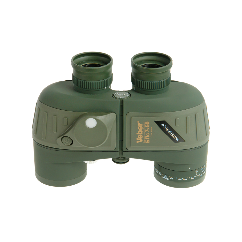 Бинокль Veber Waterproof 7x50 БПс плавающий с компасом