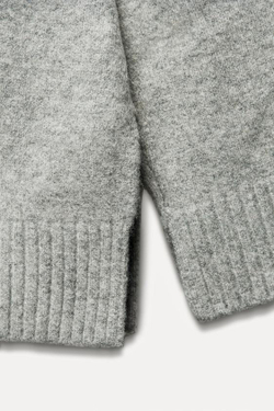 ZARA КАРДИГАН ИЗ МЯГКОЙ ТКАНИ, СЕРЫЙ С МЕЛАНЖЕВЫМ ЭФФЕКТОМ