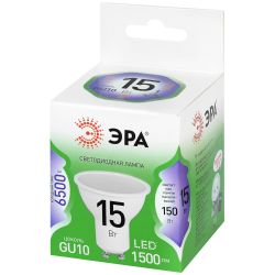 Лампа светодиодная ЭРА GREEN LINE LED MR16-15W-865-GU10 GL 15Вт софит холодный свет GU10 | Лампы cветодиодные Точечные (Софиты) (MR, PAR)