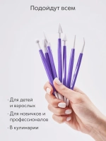 Инструменты для лепки и моделирования набор из 8 стеков для глины, пластилина и мастики, фиолетовые
