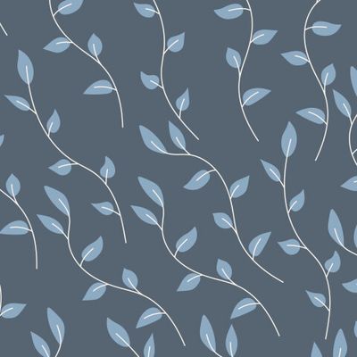Абстрактные ветки с листьями на синем фоне
