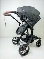 Детская коляска-трансформер Luxmom Dalux 608 3 в 1 для новорожденных, с автолюлькой , black