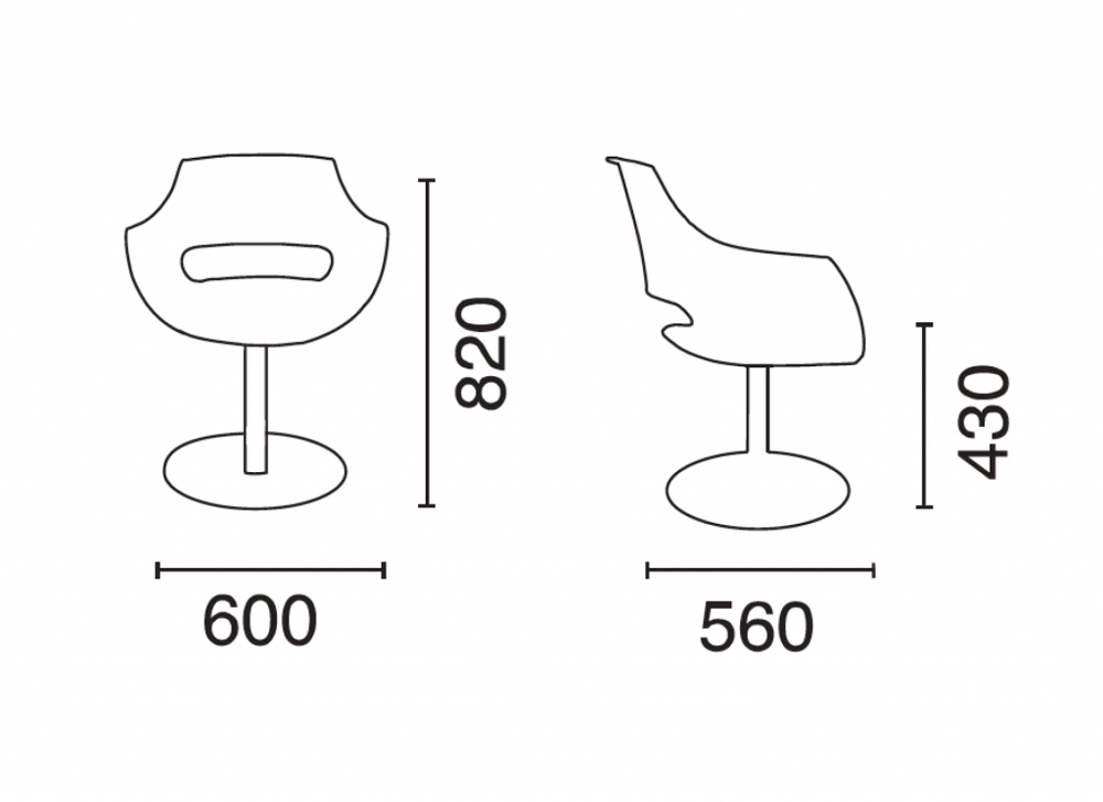 Кресло вращающееся Papatya Opal-M Pro, хромированный, антрацит