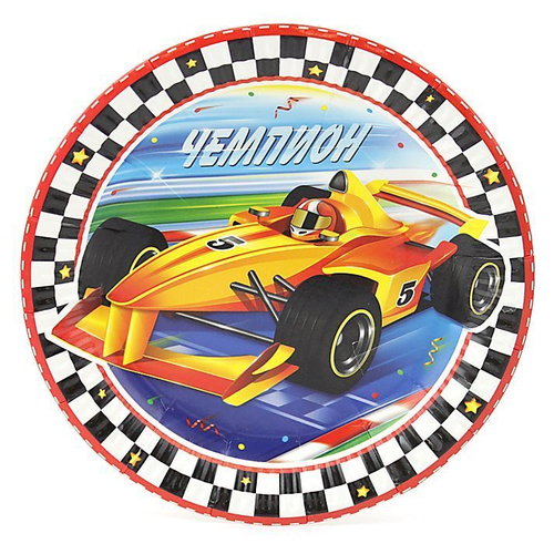 Тарелки "Тачки" Чемпион 6 шт 18 см