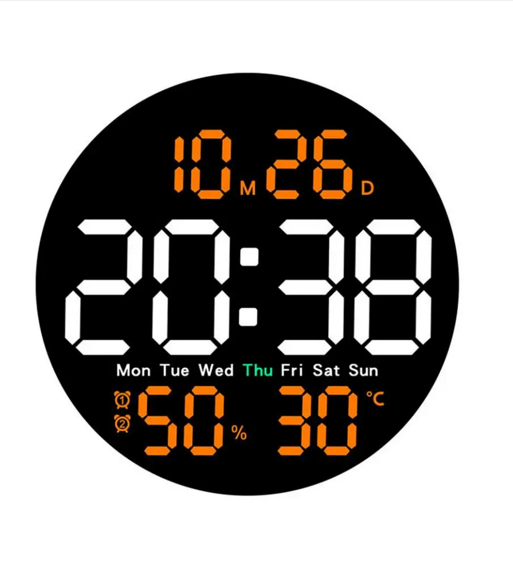 Часы настенные LED MIRROR DS-5501 White&Orange