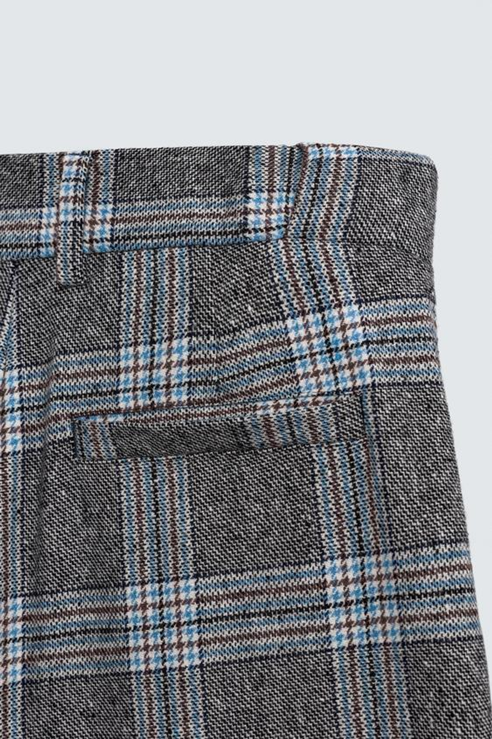 ZARA HARRY LAMBERT X DISNEY БРЮКИ WIDE FIT В КЛЕТКУ, СЕРЫЙ/СИНИЙ