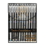 Ручка гелевая, пиши-стирай, Basir, синие чернила, серия "СОЗВЕЗДИЕ знаки зодиака", чёрный матовый корпус