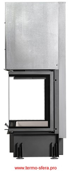 Каминная топка Экокамин ДЕЛЬТА 1000 PV три стекла принтинг подовое горение, вертикальная ламель