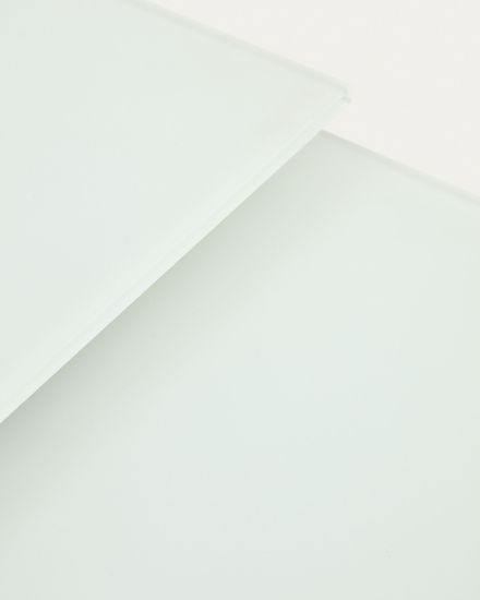 Vashti Раздвижной стол из стекла и МДФ со стальными ножками белого цвета160 (210) x 90 см