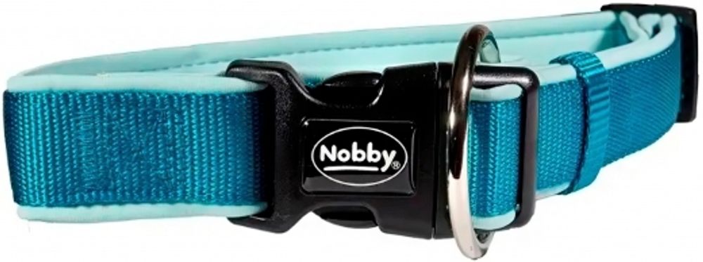 Ошейник Nobby Classic Preno для собак, нейлон, голубой 15мм, 30-45см
