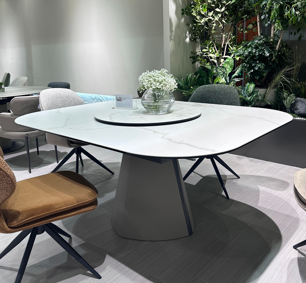 Стол М-City DISAUR Рубен (Ruben) 132 Tl-109 Серый Мрамор, Испанская керамика, стекло, Латте