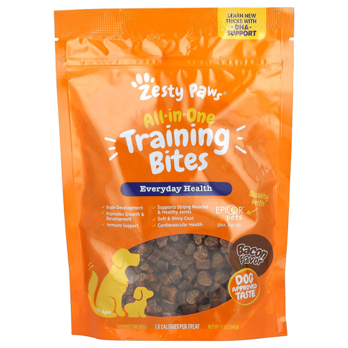 Zesty Paws, комплексные лакомства для дрессировки, для собак всех возрастов, со вкусом бекона, 340 г (12 унций)