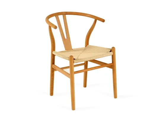 Стул деревянный обеденный с мягким сиденьем Wishbone Премиум