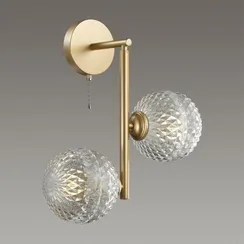 5292/2W MODERNI LN23 000 матовое золото Бра с выкл. E27 2*8W LED 220V GENEVA